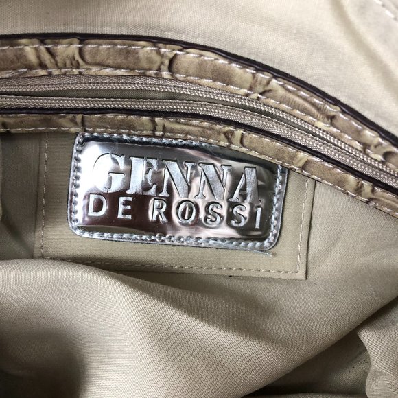 NEW - GENNA DEROSSI Vintage Snakeskin Trim Shoulder Bag Y2K Timeless - Picture 13 of 14